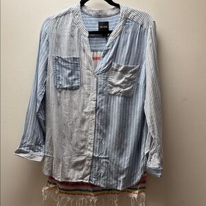 NIC+ZOE Blue and White Striped Fabric